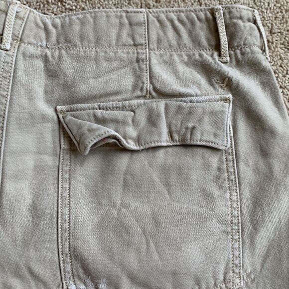 Vintage American Eagle Tan button fly, hiking cargo Shorts Raw Hem size 6 - Picture 7 of 8